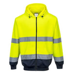 Hi viz two tone full zip hoody hoodie hooded sweatshirt portwest b317