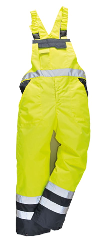 Hi viz waterproof contrast bib and brace lined portwest s489 ris 3279