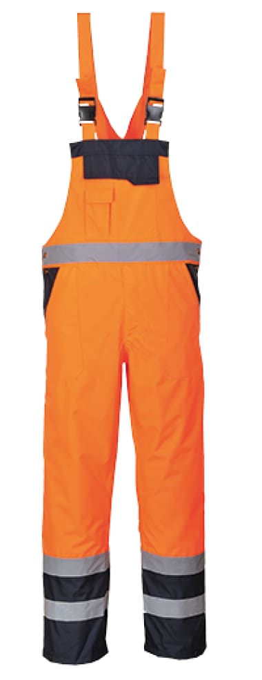 Hi viz waterproof contrast bib and brace lined portwest s489 ris 3279