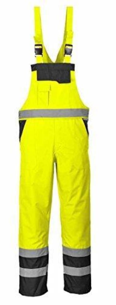 Hi viz waterproof contrast bib and brace unlined ris 3279 portwest s488