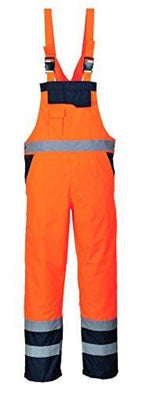 Hi viz waterproof contrast bib and brace unlined ris 3279 portwest s488