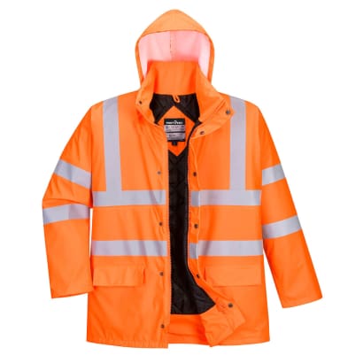 Hi viz windproof soft pu breathable waterproof sealtex ultra jacket lined - s490