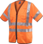 High-vis class 3 zip-up vest with adjustable fit