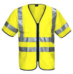 High-vis class 3 zip-up vest with adjustable fit