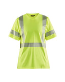 High visibility ladies v-neck tee shirt by blaklader - certified class 2 uv protection