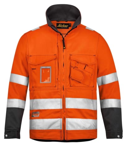 High visibility men’s workwear jacket by snickers - class 3 certified