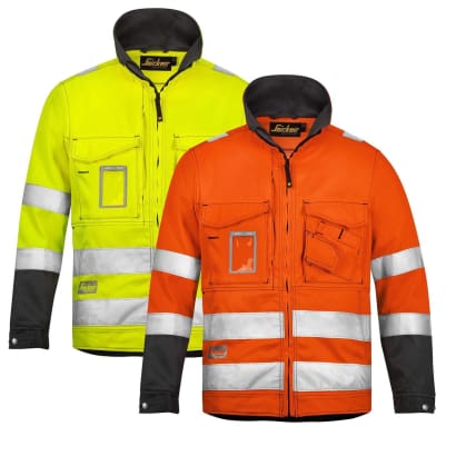 High visibility men’s workwear jacket by snickers - class 3 certified