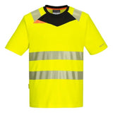 High visibility portwest dx4 wicking work tee shirt with contrast - ris 3279-dx413