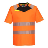 High visibility portwest dx4 wicking work tee shirt with contrast - ris 3279-dx413