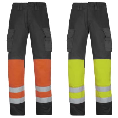 Snickers 3833 high visibility work trousers for safety