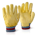 Large fleece lined full leather freezer glove (pack of 10) - fgimpn