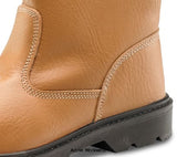 Tan Leather Upper Fur Lined Rigger Boot Full Safety S1P Src Beeswift  Rbls Riggers Active-Workwear Dual density PU , 200 Joule steel toe cap , Steel midsole protection , Shock absorber heel , Anti-static , Slip resistant , Apollo leather upper , Conforms to EN ISO 20345: 2011 S1P SRC