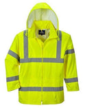 Lightweight foul weather hi-vis waterproof budget rain jacket portwest h440