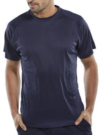 Lightweight technical wicking polyester t-shirt navy b-cool by beeswift bcts