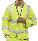 Long sleeve hi vis vest-jerkin en471 class 3 high jacket beeswift pkjeng