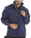 Navy Blue Softshell Work Jacket High Stretch Water Resistant Breathable Beeswift Ssj Workwear Jackets & Fleeces Active-Workwear High Stretch water resistant, windproof and breathable fabric. Windproof and breathable fabric Fleece lined with internal pockets and weather guard front flaps. 3 zipped front pockets