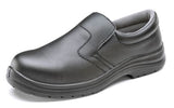 Micro fibre slip on vegan friendly safety shoe black s2 size 3-12- cf833