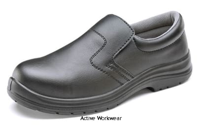 Micro fibre slip on vegan friendly safety shoe black s2 - cf833