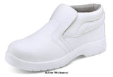 White Beeswift Micro Fibre Washable Vegan Safety Boot S2 White - Cf8522 Boots Active-Workwear 200 Joule steel toe cap Shock absorber heel, Anti-Static, Slip Resistant, Washable to 40°C, EN ISO 20345 SRC 