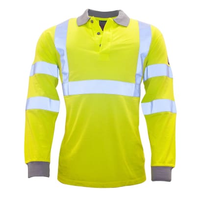 Modaflame flame retardant hi vis polo shirt long sleeved portwest fr77