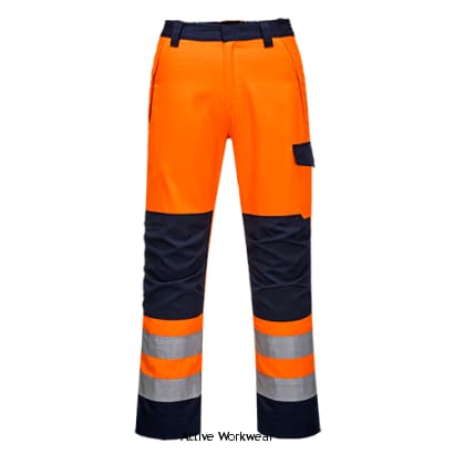 Modaflame Inherent flame retardent Rail FR ARC RIS 3279 Trousers - MV36 Hi Vis Trousers Active-Workwear  Designed to be worn with the MV35 jacket, this Flame Retardent Hi Vis trouser offers optimum protection in multi hazardous environments. The advanced technology fabric provides a range of features such as inherent flame resistance, protection against chemical splash, electric arc and welding hazards