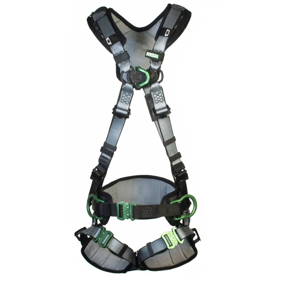 Msa v-fit back/chest/hip d-ring bayonet harness w/ w belt-msa102065