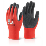 Multi purpose builders grip black-red latex work gloves - beeswift mp4