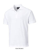 White Naples Work Polo Shirt ideal Corporate Uniform Polo Portwest B210 Shirts Polos & T-Shirts Active-Workwear The Portwest Naples rugged polo shirt is made using pique knit polycotton fabric which is soft to touch and comfortable to wear. Features include a rib knitted collar and cuffs, matching buttons and a three button placket. Ideal for corporate wear and personalisation. Ideal for embroidery and logo application