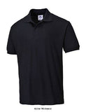 Corporate Naples Work Polo Shirt ideal Uniform Polo Portwest B210 Shirts Polos & T-Shirts Active-Workwear The Portwest Naples rugged polo shirt is made using pique knit polycotton fabric which is soft to touch and comfortable to wear. Features include a rib knitted collar and cuffs, matching buttons and a three button placket. Ideal for corporate wear and personalisation. Ideal for embroidery and logo application