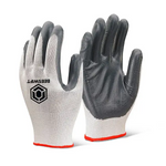 Beeswift nitrile coated polyester safety work gloves grey - ec7n