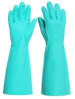 Nitrile green chemical safety glove 18’ beeswift ng18