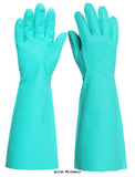 Nitrile green chemical safety glove 18’ (pack of 50 pairs)beeswift ng18 hand protection active-workwear