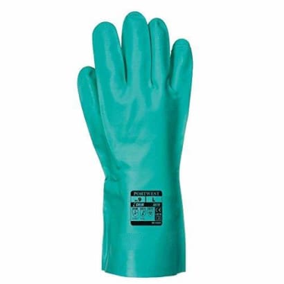 Nitrosafe chemical resistant nitrile gauntlet flock lined (pack of 12 prs) - a810