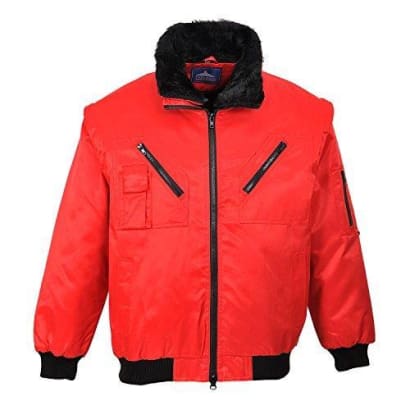 Pilot jacket fur lined water resistant 4 in 1 work jacket (zip off sleeves) bodywarmer - pj10 workwear jackets & fleeces