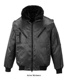 Pilot jacket fur lined water resistant 4 in 1 work jacket (zip off sleeves) bodywarmer - pj10 workwear jackets & fleeces