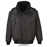 Portwest 4 in1 bomber jacket zip out sleeves bodywarmer/gillet fur liner - f465