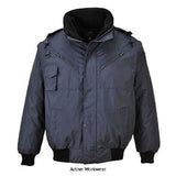 Portwest 4 in1 bomber jacket zip out sleeves bodywarmer/gillet fur liner - f465 workwear jackets & fleeces active-workwear
