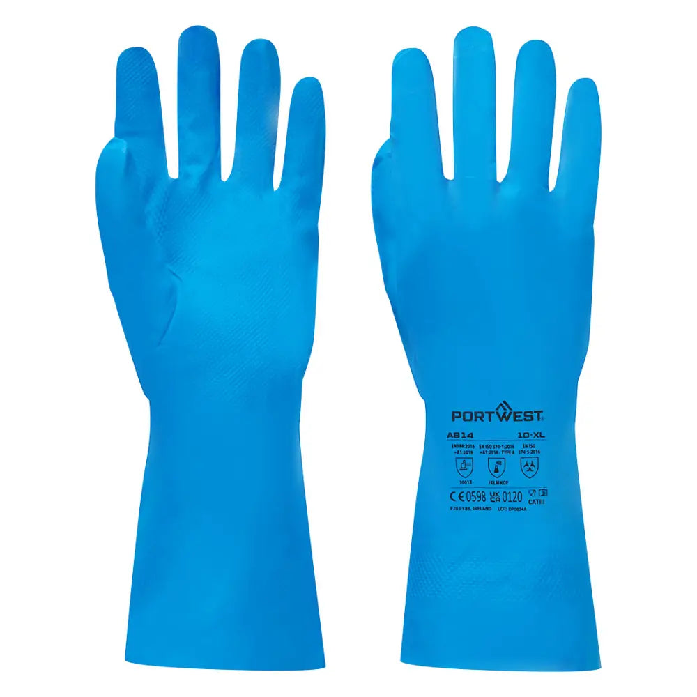 Portwest chem 330 nitrile food gauntlet work gloves
