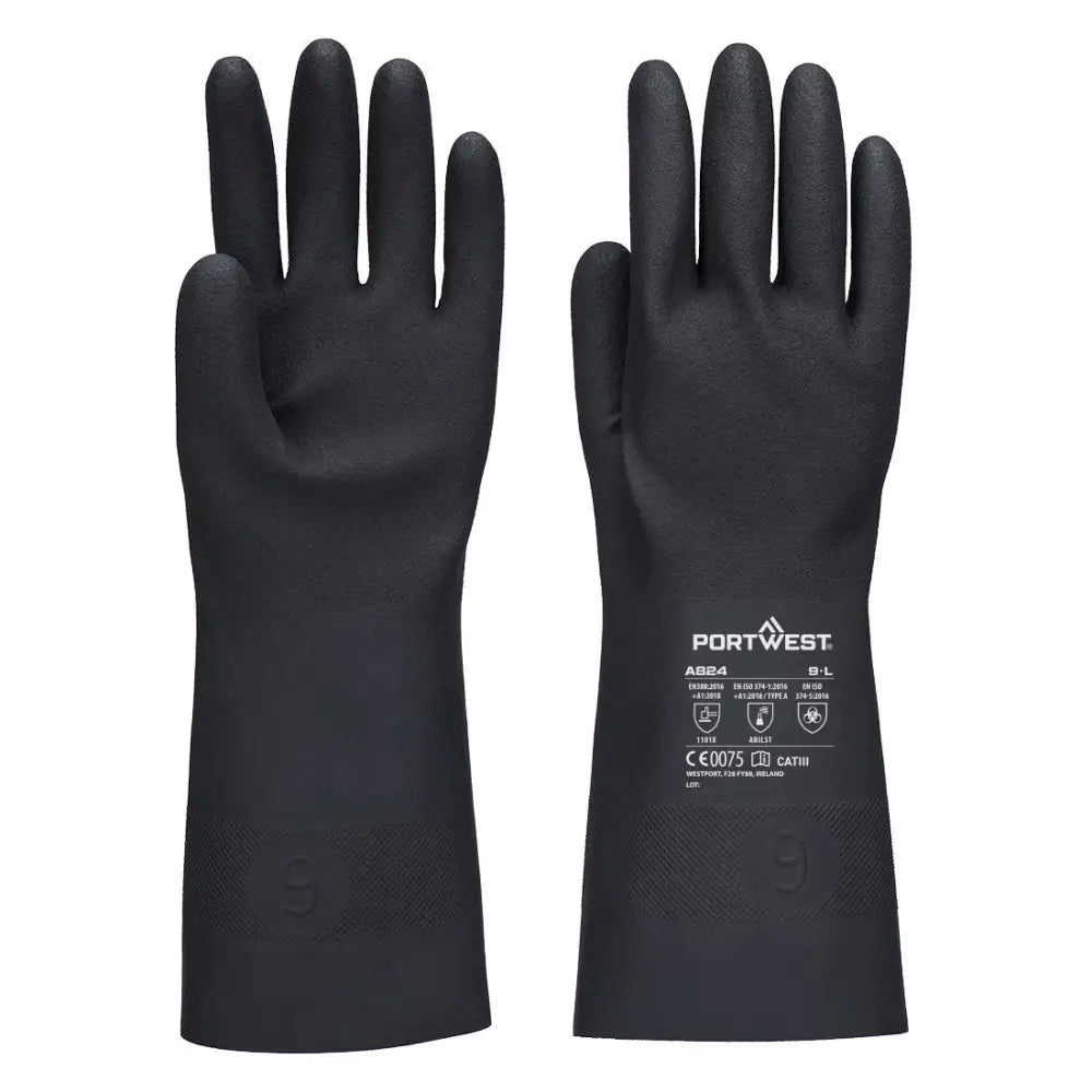 A824 butyl gauntlet work gloves with grip performance