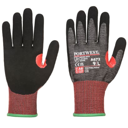 Portwest cs ahr13 nitrile cut resistant level f safety handling glove-a672