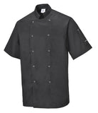 Portwest cumbria stud chefs jacket short sleeve - c733