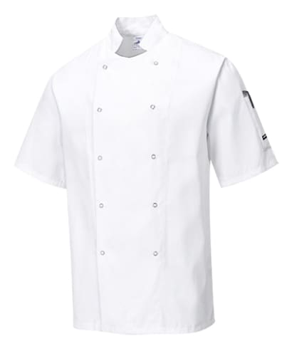 Portwest cumbria stud chefs jacket short sleeve - c733