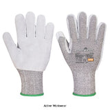 Portwest cut resistant cut level f leather palm glove -a674 portwest active-workwear