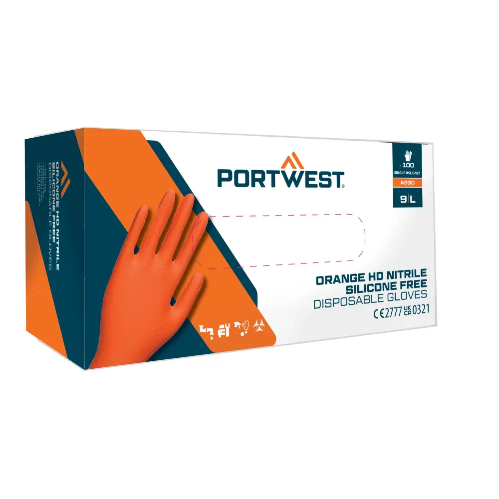 Portwest disp 7 mil disposable gloves with crystal grip