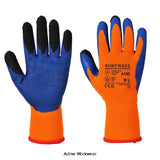 Portwest Duo-Therm Builders Grip Glove Thermal Glove -A185 Workwear Gloves Portwest Active Workwear The A185 uses the latest techniques to produce an excellent and durable glove. An extra layer of wrinkled latex is added to the 'high-wearing' fingertip areas of the glove only, which improves grip and durability, while reducing hand fatigue. The thermal liner provides added warmth for the hand.