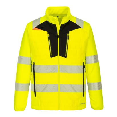 Portwest dx4 high visibility padded hybrid baffle jacket - ris 3279-dx473