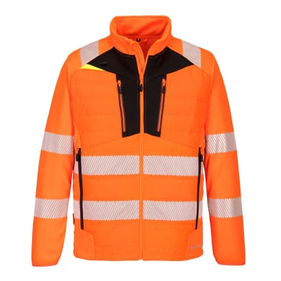 Portwest dx4 high visibility padded hybrid baffle jacket - ris 3279-dx473