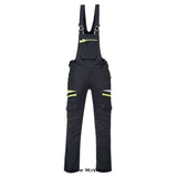 Black Portwest DX4 Work Bib and Brace slim fit Stretch with kneepad pockets - DX441 Boilersuits & Onepieces Active-WorkwearThe Portwest DX4 slim fit work bib and brace is expertly designed for exceptional comfort, flexibility and protection. Made using dynamic 4X stretch fabrics which assures greater ease of movement. Produced with multiple innovative features including contrast paneling, reflective trims, multi-purpose pockets, extendable hems, pre-bent top loading adjustable knee 