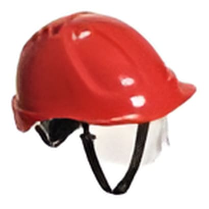 Portwest endurance plus ratchet safety helmet with visor and chin strap -pw54 head protection active-workwear