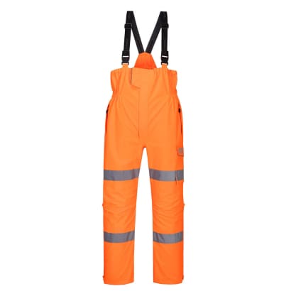 Portwest rail hi vis extreme waterproof stretch bib & brace-s594